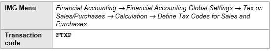 sap tax indicator for account assignment